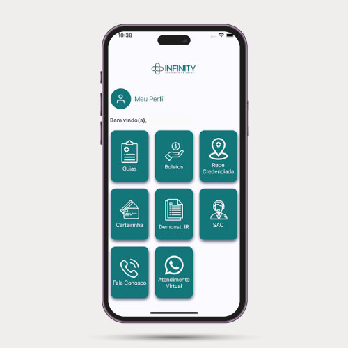 Tela do App Infinity Saúde
