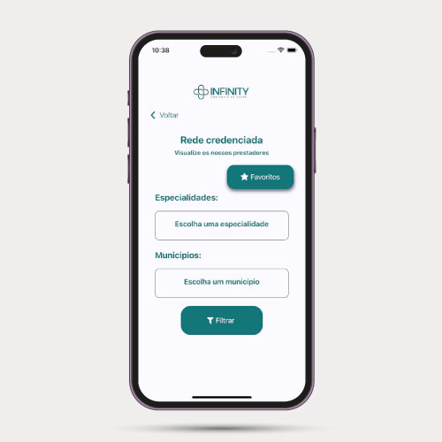 Tela do App Infinity Saúde